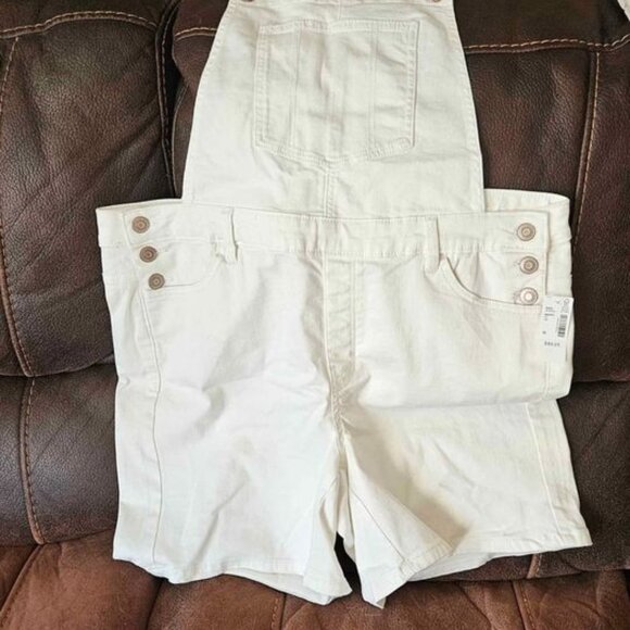 Denim White Shortalls (overall shorts) - Picture 1 of 3